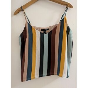 Y2K Vintage Forever 21 small retro colorblock art teacher Tank Blouse multi